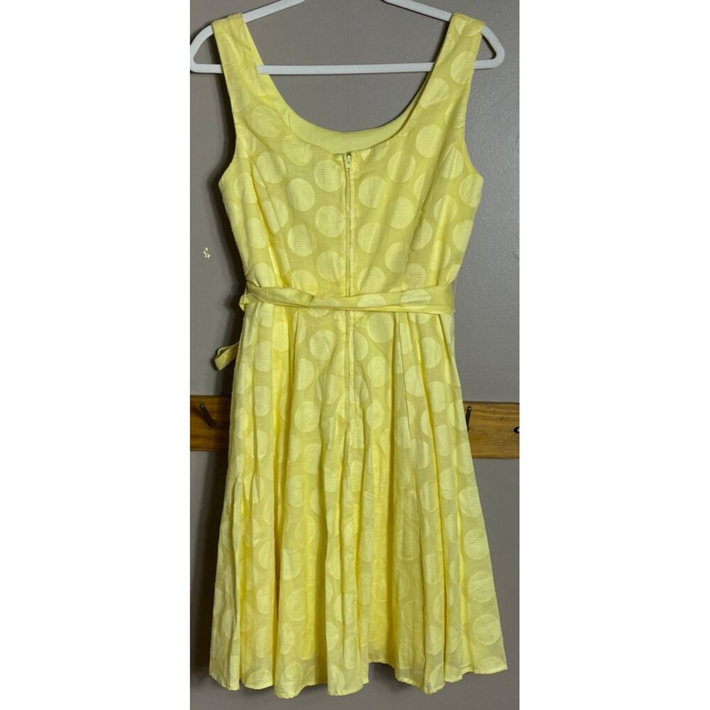 Retro Dress Yellow Fit Flare 50s Midi Full Skirt Nostalgia Party Wedding Women 4 - Picture 11 of 13